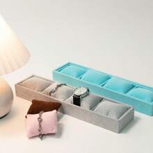 天鹅绒单层枕头、表盘、手镯展示托盘、手镯收纳盒、珠宝盒和珠宝展示道具，适用于女士收纳整理器旅行必需品返校宿舍收纳秋季装饰