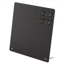 Magnetic Bulletin Board With Stand - 11.4x11.8 Inch Black Metal Tabletop Organizer With 4 Strong Magnets & Clips, Sleek Modern Design For Home Office, Classroom, Workspace - Magnetic Display Board, Office Organization, Minimalist Style, Sturdy Construction, Corporate Setup