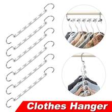 6PCS Space Saver Clothes Hanger Coat Pant Magic Hooks Closet Organizer Hanger Home