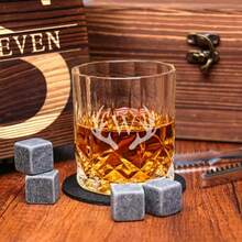 Customized Whiskey Glass Set With Wooden Box, Whiskey Stone Set, Groomsmen Gift, Best Man Gift, Anniversary Gift For Him, Wedding Housewarming Gift Set, Personalized Gift, Man Cave Essentials - Multicolor - View 9