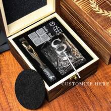 Customized Whiskey Glass Set With Wooden Box, Whiskey Stone Set, Groomsmen Gift, Best Man Gift, Anniversary Gift For Him, Wedding Housewarming Gift Set, Personalized Gift, Man Cave Essentials - Multicolor - View 10