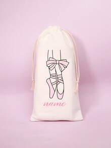 1pc Customizable Ballet Shoe Gift Bag, Soft Ballet Shoe Storage Bag - Convenient Drawstring Bag Suitable For Latin Dance Shoes, With Secure Closure - Ideal For Dance Enthusiasts, Customizable Storage Bag, Easy And Comfortable, Elegant And Romantic, Travel Gift, Gift For Family - White - View 12