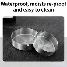 6 PEÇAS Cinzeiros Circulares Clássicos - Feitos de Aço Inoxidável, Duráveis e Elegantes com Acabamento Dourado, Design À Prova de Vento e Resistente a Quedas, Fácil de Limpar, Não Precisa de Eletricidade, Adequado para Casas, Hotéis, Cafés, Karaokês - Presentes de Feriado Perfeitos, Acessórios de Banheiro de Hotel, Itens Elegantes, Materiais Fáceis de Limpar (Dourado, Prata)