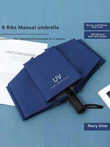 1 pieza Paraguas plegable de moda impermeable con protección UV, estilo casual, apertura/cierre manual, 8 varillas, estructura de hierro y plástico, dosel de 190T, accesorio unisex para clima lluvioso al aire libre, selección de primavera y verano, regalos para damas de honor, decoración de habitación y dormitorio, playa, viaje, para hombres, para mujeres, vacaciones, Día de la Mujer, artículos esenciales de viaje, recuerdos de boda, Y2k, dormitorio, accesorios de coche para mujeres, decoración de cocina, cosas lindas - Multicolor - Ver 12