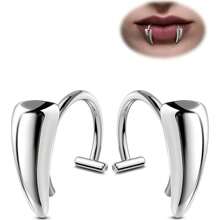 Wolf Teeth Non Piercing Labret Stainless Steel Polishing Lip Jewelry Ring Fashion Personalized Fangs