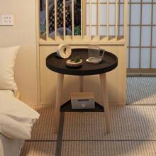 Mesa auxiliar para sofá de madera maciza de diseño sencillo y estable, mesa lateral para sala de estar, dormitorio y oficina, decoración de muebles para el hogar