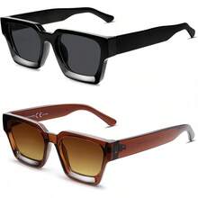 2 piezas - Negro + Marrón / Marrón degradado