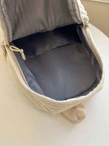 1 件灯芯绒背包 - 新款韩版百搭背包，适合大学生/在校学生，大容量通勤旅行包书包