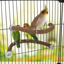 Rypet Parrot Natural Wood Stand Perch Swing U Shape Natural Parrot Perch U Shape Bird Chewing Stand Stick Bird Cage Accessories For Parakeet Conure Cockatiel Budgie Lovebirds  Parrots - 自然的 - 查看 6