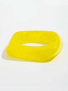 1pc Colorful Retro Exaggerated Square Resin Bracelet, Suitable For Daily, Party, Beach Wear