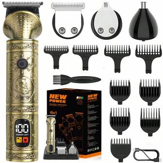 Exquisite Men's Electric Hair Clipper, USB Charging, Battery Level Display, Sharp And Precise Cutting Cordless Beauty Set, The Best Choice For Beauty Sets, Father's Day, The Perfect Gift For Him