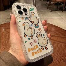 Funda para teléfono 1PC Teléfono Bling de Doble Cara, Parte Trasera Dura Suave a Prueba de Golpes, Multicapa, TPU + PC, Compatible con 16/15/14/13/12/11 Pro/Plus - transparente - Ver 1