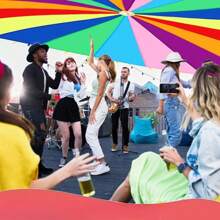 1PC Hand Thrown Parachute Is Used For Team Sports, Hand Thrown Rainbow Parachute, Outdoor Music Festival Roof Decoration, Throwing Sandbags And Rainbow Balls As Gifts For Family Gatherings. 10 Balls Will Be Randomly Shipped As Gift Colors. Thank You.