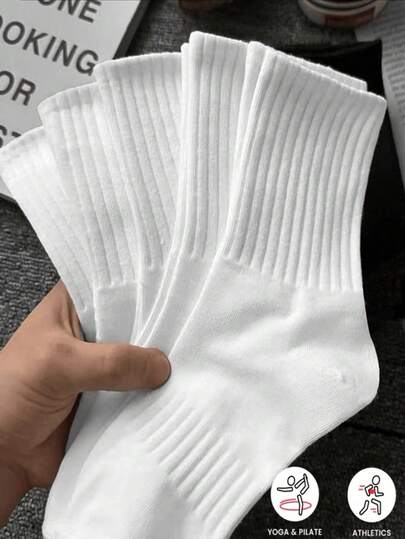 60pcs/40pcs/30pcs/20pcs/18pcs/10pcs/8pcs/6pcs/4pcs/2pcs Anti-Odor Breathable Sport Socks, Thick Comfortable Mid-Calf Socks For Men & Women, Suitable For Exercise, Casual, Business, All Seasons
