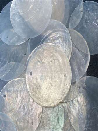 30/60/100片双孔镜壳片，手工DIY材料，可染色，手工DIY风铃配件，家居装饰，婚礼装饰，礼品制作，灯具装饰