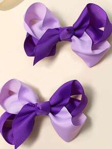 2 件/套女孩白色和蓝色蝴蝶结发夹，可爱简约甜美发饰，适合学生返校