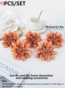 15PCS Artificial Flowers, Dahlias, Chrysanthemums, Wedding Decorations, Fake Plants Room Decor Fall Decorfake Flowers Garden Autumn Decor Centerpieces DIY Candy Boxes, Party Gifts, Decoration, Bride's Wrist Flowers, Holding Flower Boxes, Matching With Home Decor, Valentine's Day, Mother's Day Gifts, Flower Box Materials, New Year Decorations