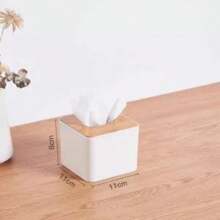 Mini Square Wooden Lid Tissue Box Holder - Decorative Angled Tissue Box For Bathroom, Living Room, Bedroom Countertops, Versatile Home Decor, Easter