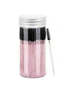 100/50PCS Eyelash Brushes, Mascara Wands With Container, Bendable Disposable Eyebrow Spoolies, Lash Brush For Lash Extensions, Eyebrow Spoolie, Castor Oil Brushes (Not All Sku Are In Bottle) (Multiple Colors Available)