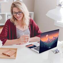 Laptop Skin Sticker Decal,16.5 17 17.3inch Laptop Netbook PC Notebook Universal Vinyl Reusable Skin Sticker Cover Personalized Art Case Protector, Sunset Peak,7367850 - 金色 - 查看 7