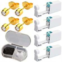 5pcs Ear Piercing Kit With Plastic Earrings For Ear Infection,Disposable Ear Piercing Gun Built-In Earrings Stud - A2 - View 25