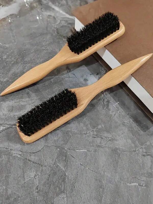 1 pieza Cepillo grande de cerdas de jabalí para alisar el cabello, cepillo para barba de hombre, cepillo de cabello, peine, peine de flequillo, cepillo de bordes, peine esponjoso, cepillo antiestático para peluquería, herramienta de peinado para el cabelludo, útiles escolares