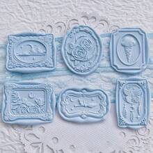 6pcs Unique Cartoon Wax Seal Stamp Set - Handheld, Moonlit Rose Dreamcatcher Design, Multi-Purpose Sealing Wax Stamps Suitable For Cards, Envelopes, Gift Packaging, Wedding Invitations, Stationery, DIY Crafts And Creative Projects - Multicolor - View 3