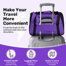 Secure Zipper Anti-Escape Pet Carrier Backpack | Spacious Ventilated Foldable Cat/Dog Travel Bag | Car & Airline Approved Collapsible Cage With Breathable Design - Màu tím - Xem 5