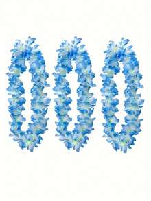 Large Hawaiian Beach Leaf Wreath - Suitable For Summer Parties And Events, Fabric Material, No Power Required - Multicolor - View 1