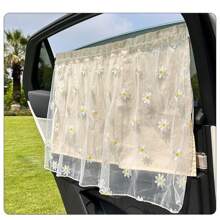 1pc Car Side Window Shade, Suction Cup Mounted Interior Curtain, Sun Shade & Heat Insulation