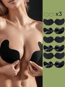 1/2/4 件粘性硅胶露背聚拢文胸，可重复使用，前扣式文胸，丰胸 - 透气亲肤罩杯，适合 A-D 罩杯，深 V 露背连衣裙 - 彩色 - 查看 42