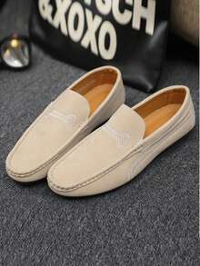 男士一脚蹬乐福鞋，夏季新款时尚透气休闲乐福鞋，耐磨柔软轻便，金属装饰，3色可选，适合户外、通勤、办公室、婚礼、商务、英伦风 - 查看 5