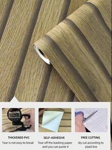 1 Roll Self-Adhesive 3D Wood Grain Wall Panels - Thickened, Wear-Resistant, Natural Texture Vinyl Peel And Stick Wallpaper, Floral Wallpaper, Vintage Wallpaper, Room Decor Stickers, Bathroom Wallpaper, Vinyl Stickers, Suitable For DIY Renovations Of Bedrooms, Bathrooms, And Tiles. Waterproof PVC Stickers, Can Be Used To Decorate Rooms, Birthday Gifts, Graduation Gifts, Renter Friendly Wallpaper (Width:15.7in) - Multicolor - View 11