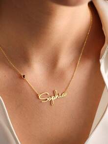 Personalized Name Necklace With Birthstone, Silver Birthstone Name Necklace, Customized Name Necklace, Personalized Gift, Gift For Mom - Multicolor - View 5