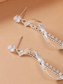 1 Pair Fashionable & Versatile Spiral Pendant Earrings For Women