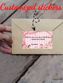 Customized Rectangular Stickers, Personalized Customization, Back-To-School Stickers, Teacher/Classmate Gift Stickers, Gift Packaging Stickers, Water Bottle Stickers, Teaching Supplies Labels - Multicolor - View 2