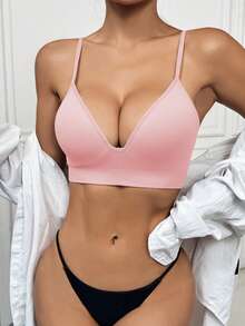 Seamless Knit Wireless Padded Comfort Push Up Sports Bra