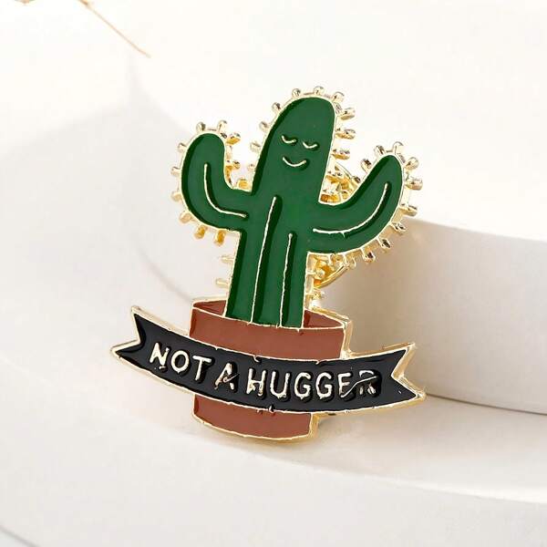 Broche em formato de cacto 1 peça – broche fofo de liga de zinco para decoração DIY, presente ideal para amigos, feriados ou festas escolares
