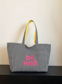 Borsa a tracolla di alta capacità, di stile coreano alla moda, minimalista e casual, leggera e versatile, con stampa a lettere reversibile, adatta per viaggi, shopping, appuntamenti, regali da donna, perfetta per studenti universitari, principianti e impiegati, ideale per ufficio, scuola, lavoro, business, pendolarismo, attività all'aperto, tempo libero