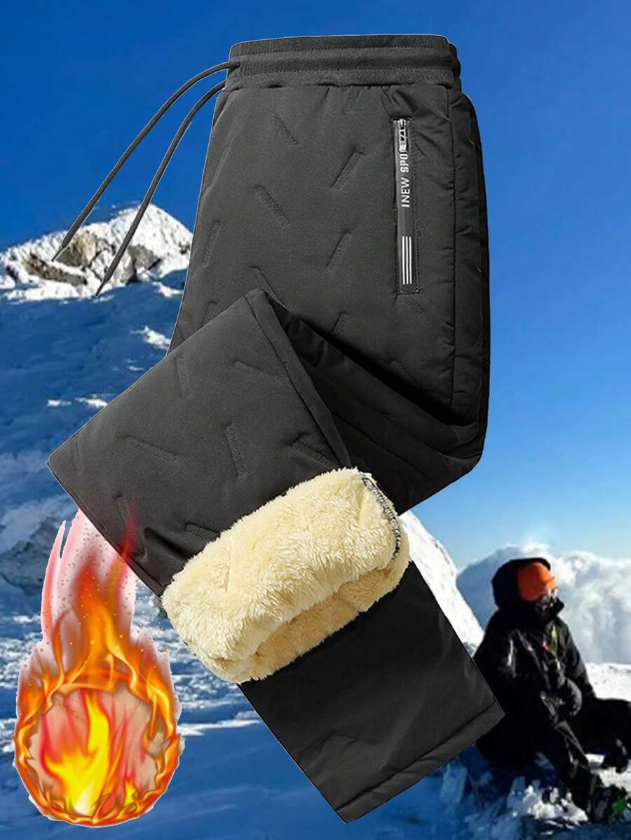 Winter Plus Size Women Winter Thermal Lined Sweatpants Thermal Warm Straight Leg Casual Pants, Fashion Versatile Sporty Trousers