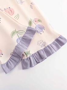 2 pièces/Set Femmes Pyjama Ouvert Devant Col V, Haut à Manches Longues et Pantalon Long, Vêtements Confortables pour la Maison, Printemps/Automne, Vêtements Automne Hiver - Parme - Voir 9