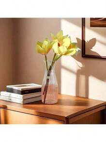 2/4/10 piezas Jarrones de plástico a rayas, jarrones de flores transparentes, manualidades de arreglos florales DIY, adecuados para diversos ramos y exhibición de decoración DIY, festivales y decoración del hogar, aplicables a la decoración de mesas, bodas, hogar, cenas, accesorios de decoración de jarrones, decoración de habitaciones, jarrones de vidrio