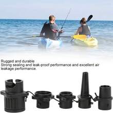 Conector supapă de aer pentru caiac, adaptor supapă multifuncțională pentru barcă, necesar pentru placă de surf, canoe, caiace, bărci gonflabile și paturi gonflabile, articole esențiale pentru plajă, accesorii pentru plajă, plutitor pentru piscină - Negru - Vizualizare 2