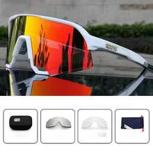 2025 New Fashion  Men And Women Color-Changing Cycling Glasses – Windproof & Dustproof Outdoor Sports Goggles Running & Marathon Beach - Phim xanh khung trắng - Xem 5