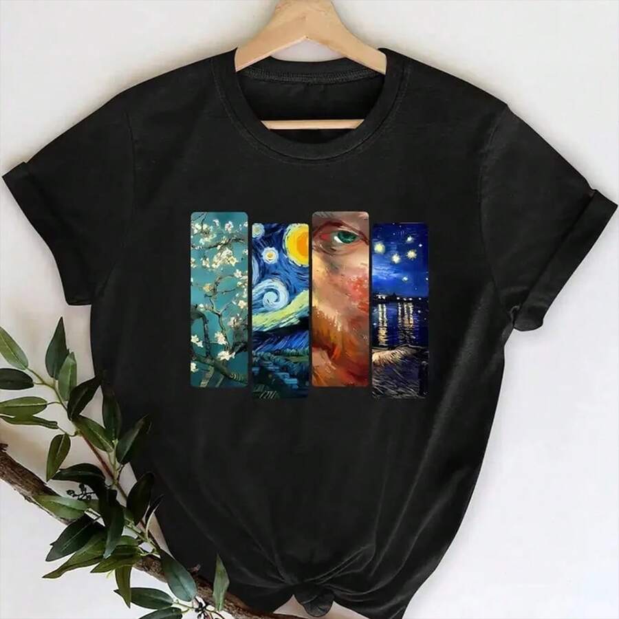 Camiseta Básica Unissex Algodão Artes Noite Estrelada