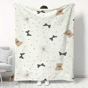 Plaid doux et chaud à motif imprimé simple et frais pour la maison, la cuisine, le canapé, le camping, les loisirs