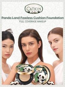 CATKIN Panda Paradise Concealer Cushion BB Cream, Breathable Moisturizing Foundation, Nourishing Skin, Creates Flawless Makeup, Suitable For Sensitive Skin, Light Coverage W11 Light - W11 Light - View 12