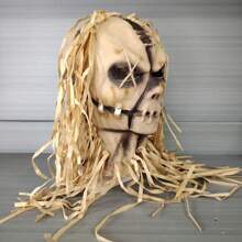 1 Stück Halloween Maske aus natürlichem Latex wiederverwendbar, gruselige Vogelscheuchen Maske, Horrorhaus, Party Rollenspiel Kostüm Accessoire Ferienfest Kostümparty Requisite