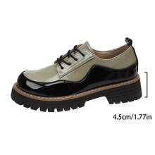 女士便捷乐福鞋，新款时尚拼色一脚蹬平底鞋，增高 - 黑色 - 查看 7