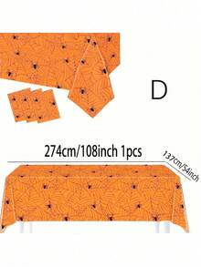 1 buah Taplak Meja Jaring Laba-laba Halloween, Ukuran Besar 108x54 Inci, Bahan Plastik Tebal, Tahan Air dan Tahan Noda, Cocok untuk Dekorasi Pesta Halloween, Dekorasi Meja Makan Halloween untuk Penggunaan di Rumah dan Dapur - MultiWarna - View 7